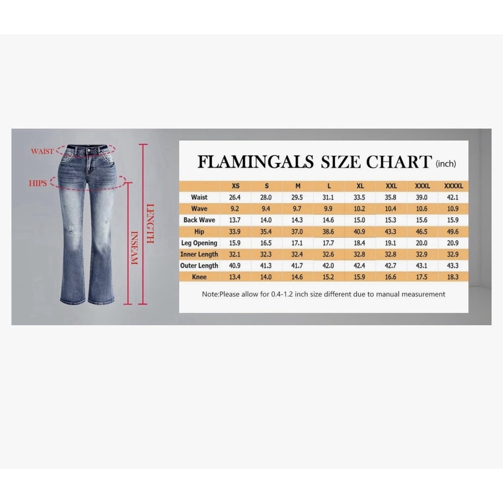 Flamingals Boot Cut Jeans for Women Trendy Stretch Jeans Butt Lifting Tummy Cont - Picture 3 of 14